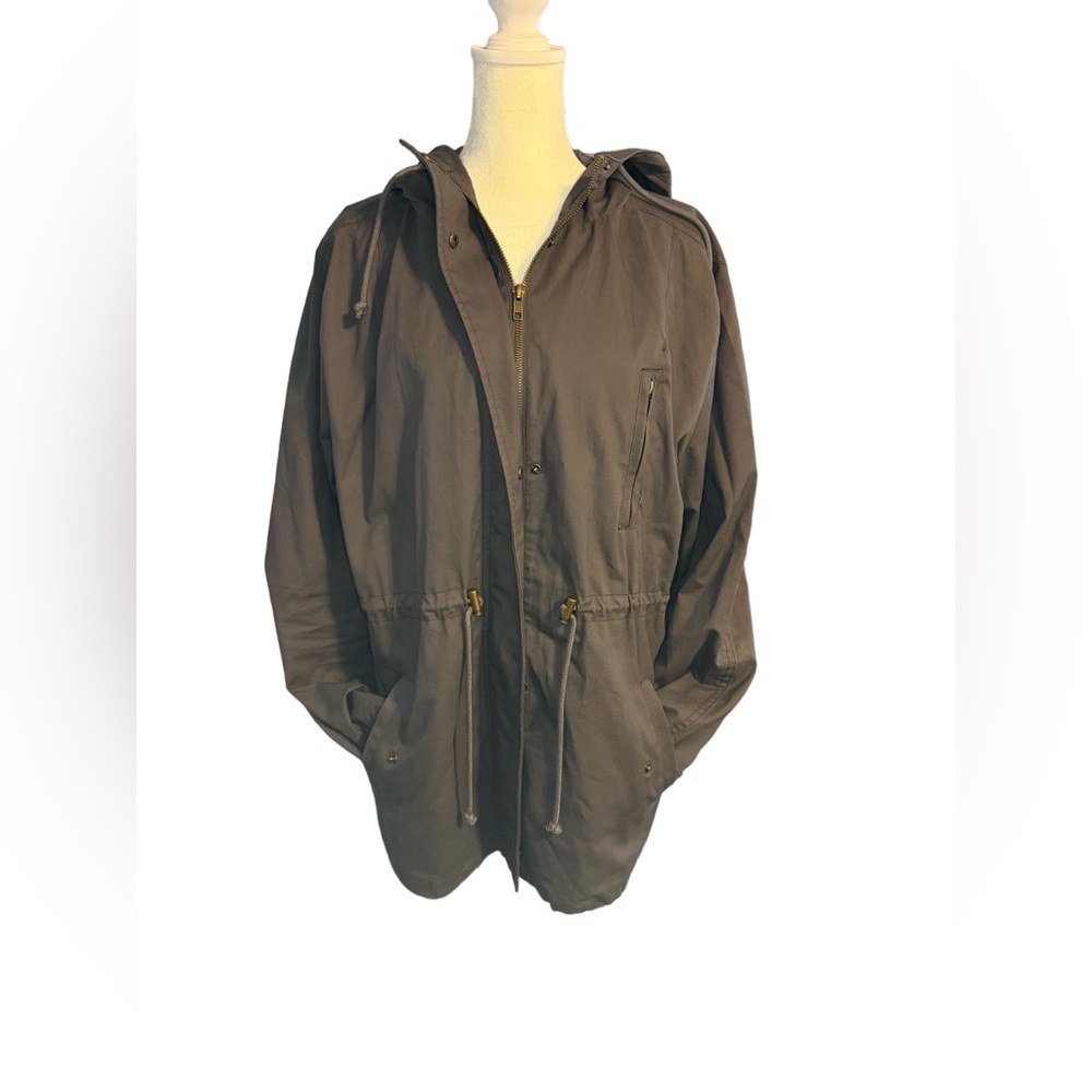 Design by Olivia Womens hooded Jacket, grey , sz XL